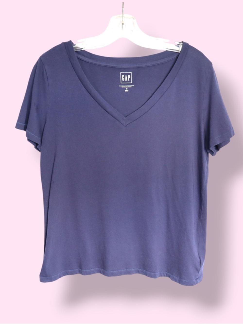 Gap V-Neck T-Shirt Women’s Medium Blue Short Sleeve Basic Tee